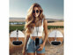 2 cordons tour de cou pour smartphone - coloris blanc & noir 