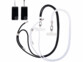 2 cordons tour de cou pour smartphone - coloris blanc & noir 