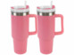 Pack de 2 gobelets isothermes sous vide coloris rose de la marque Rosenstein & Söhne