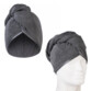 2 serviettes turbans grises en microfibres pour cheveux dont une sur une tte de mannequin