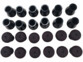24 embouts pour pieds de chaise Ø 14 à 20 mm avec patins en feutre - coloris noir