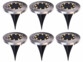 6 lampes solaires de sol LED blanc chaud