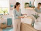 Boîte de rangement pour rouleaux de papier toilette - coloris beige