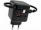 Chargeur secteur GaN USB-A/USB-C 65 W avec câble USB-C extensible