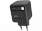 Chargeur secteur GaN USB-A/USB-C 65 W avec câble USB-C extensible