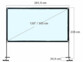Écran de projection enroulable 305 cm / 120" avec support