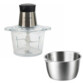 Hachoir 400 W et broyeur à viande avec bols 2 L en verre et en inox