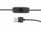 Zoom sur le câble d'alimentation USB-A avec interrupteur Marche/Arrêt