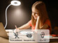 Lampe de bureau rechargeable avec support à pince et col de cygne
