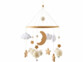 Mobile en bois pour bébé avec étoiles, nuages et moutons