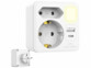 Multiprise adaptateur Revolt compacte avec 2 prises secteur et ports USB