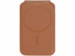 Porte-carte RFID magnétique compatible MagSafe fonction support brun