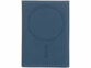 Portefeuille RFID 4 cartes magnétique MagSafe support bleu