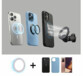 Support smartphone magnétique compatible Magsafe pour grille de ventilation mis en situation avec différents smartphones