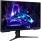 Vue de biais côté droit sur l'écran d'accueil futuriste du moniteur gaming