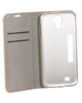 Étui folio en cuir véritable avec range-cartes pour Galaxy S4 - Brun