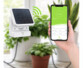 Système d'irrigation solaire autonome connecté BWC-645  mis en situation avec smartphone et application