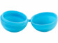 bombe à eau réutilisable Ø 6,5 cm en silicone bleue ouverte