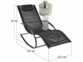 Chaise longue à bascule avec dimensions en cm et indication poids max. 150 kg