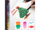 Coffret de 48 feutres acryliques à double pointe avec mise en situation sur carte de voeux