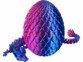 dragon imprimé en 3D 28 cm articulé à coté de son oeuf