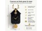 Horloge à coucou en bois avec tête de cerf - noir et doré