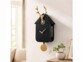 Horloge à coucou en bois avec tête de cerf - noir et doré