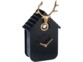 Horloge à coucou en bois avec tête de cerf - noir et doré