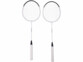 2 raquettes de baminton noirs et blanches vues de face