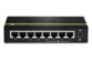 Arrière du commutateur TPE-S44 TrendNet avec 8 ports RJ45 (4 ports PoE+ Fast Ethernet et 4 ports réseau PoE) et entrée d'alimentation 100-240 V, 50/60 Hz, 0,75 A