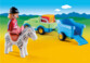 Playmobil 1 2 3 : Voiture avec remorque à cheval