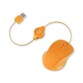 Souris optique filaire USB Retrak rétractable - Orange