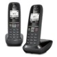 Téléphones fixe sans fil DECT Gigaset AS470 Duo noirs (reconditionnés)