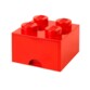 Brique de rangement LEGO rouge.
