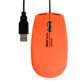 Souris optique USB Neon avec tapis - Orange fluo