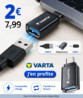 Adaptateur USB-A femelle vers USB-C mâle pour charge et synchronisation
