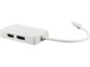 Boîtier convertisseur coloris blanc MacWay avec port DisplayPort, port DVI-D Dual Link et câble 15 cm avec fiche Mini DisplayPort