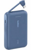 Batterie externe Belkin bleu ardoise au format galet vu en trois-quarts