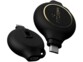 Zoom sur le connecteur Micro-USB rétractable du boîtier noir et or de la batterie d'appoint KM1300 AtomXS