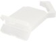 Boîte vide blanc translucide de biais avec ouverture clipsable en haut et en bas