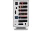 Vue arrière du boîtier RAID USB / SATA avec interrupteur Marche/Arrêt, entrée DC, prise eSATA, port USB-B 3.1 Gen1, et boutons RAID