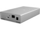 Vue arrière de biais avec prise DC, port USB-C, interrupteur ON/OFF et LED de fonctionnement