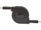 Câble de chargement et synchronisation rétractable USB-C vers USB-C 1 m coloris noir de la marque Novodio