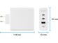 Chargeur secteur GaN Power Delivery 140W avec dimensions