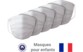 Lot de 5 masques lavables recyclables enfant, blancs