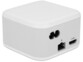 Vue arrière de biais avec prise RJ45, port USB-C et prise d'alimentation CEI 7/7