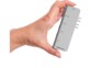 Station d'accueil en aluminium coloris gris EZQuest X40225 tenue en main pour illustrer son format compact