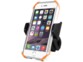 iPhone avec écran allumé fixé en position portrait sur le support à pince Bikeholder