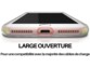 Plan rapproché sur la large ouverture pour port Lightning et haut-parleurs de l'étui transparent renforcé pour iPhone 7 Plus/8 Plus