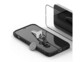 IPhone 12 Pro Max avec coque coloris noir et verre trempé anti-rayures avec clés et pièces de monnaie posés sur et à côté du téléphone